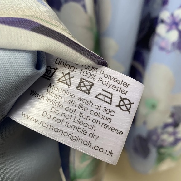 Roman lilac floral chiffon dress size uk 12 *new* - Picture 9 of 12